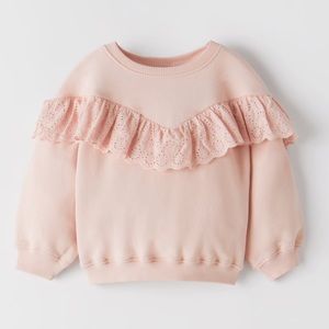 NWT Zara Baby Swiss Embroidered Ruffle Sweater size 3-6 months